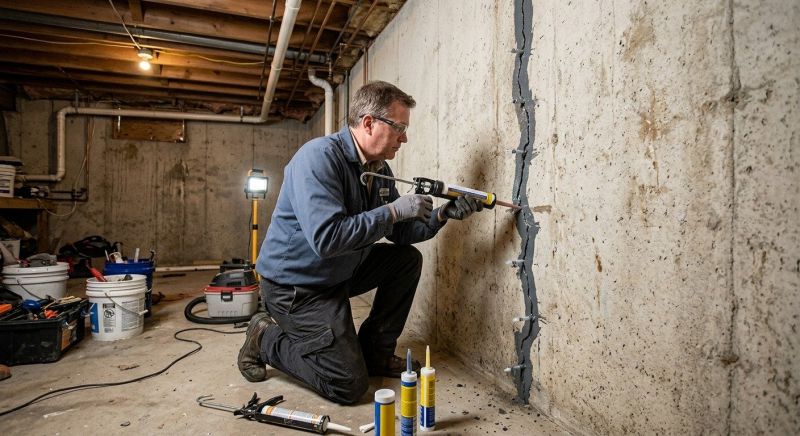 Basement Crack Repair in Branford, CT