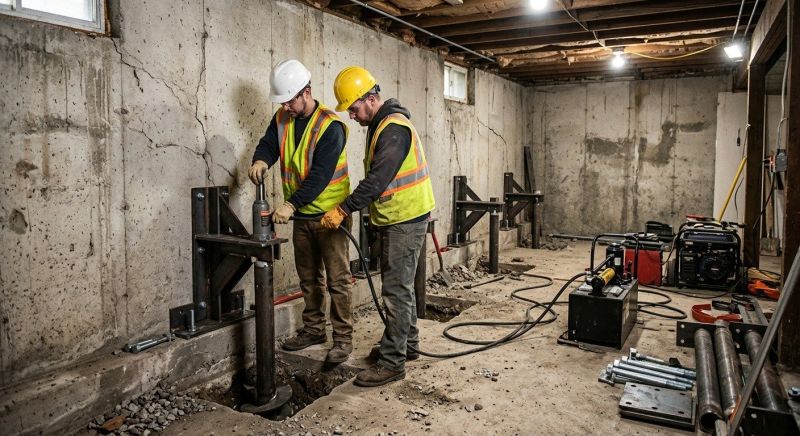Basement Stabilization in Branford, CT