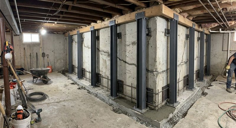 Basement Stabilization in Branford, CT