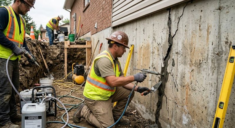 Cracked Foundation Repair in Branford, CT