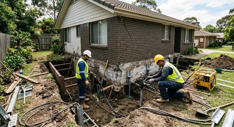 Foundation Stabilizing in East Berlin, CT