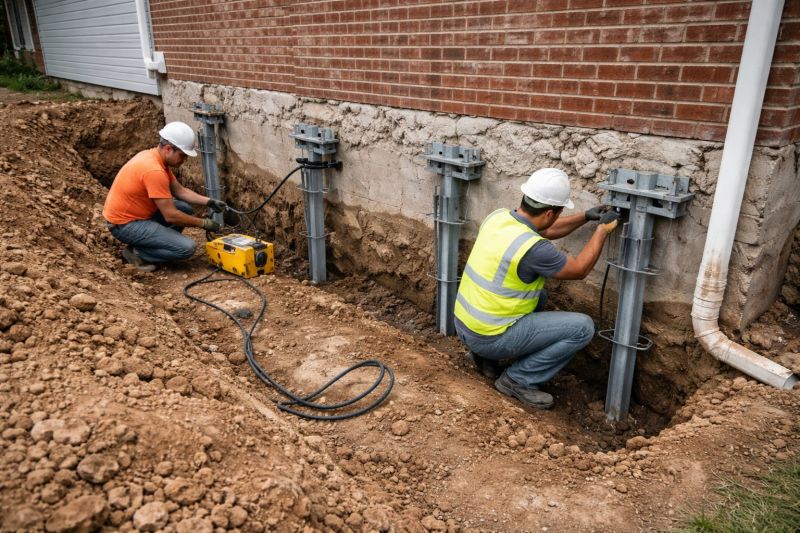 Helical Piers Installation in Branford, CT