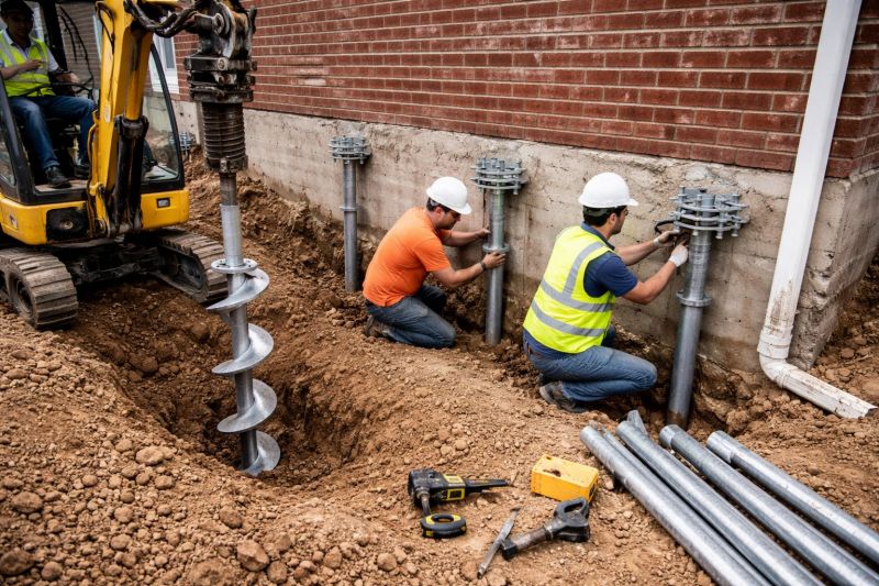 Helical Piers Installation in Branford, CT