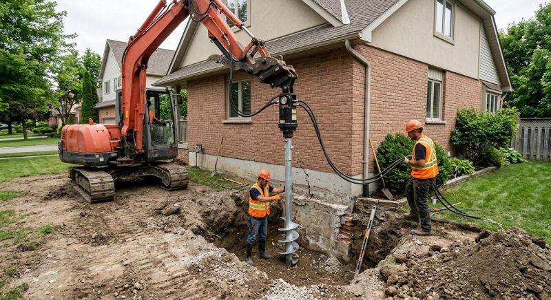 Helical Pile Installation in Branford, CT