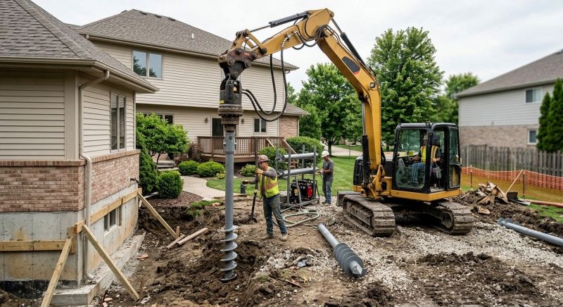 Helical Pile Installation in Branford, CT