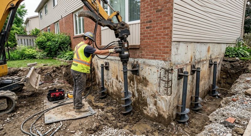 Helical Pile Installation in Branford, CT