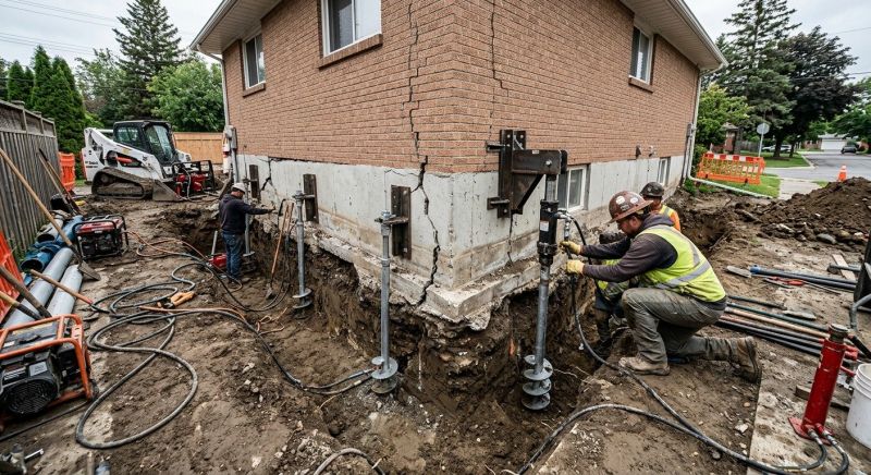 Sinking Foundation Repair in Branford, CT