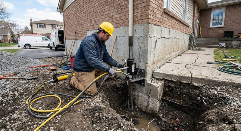 Sinking Foundation Repair in Branford, CT