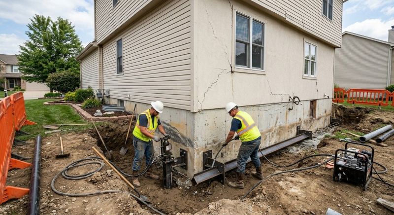 Sinking Foundation Repair in Orange, CT